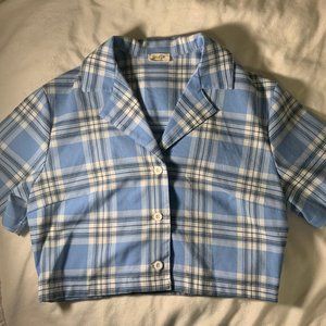 Rare Brandy Blue and White Plaid Vivian Top